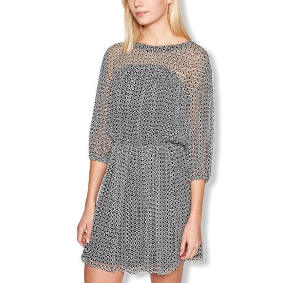 Joie Andora Silk 3/4 Sleeve Geo Print Mini Dress - Picture 1 of 16